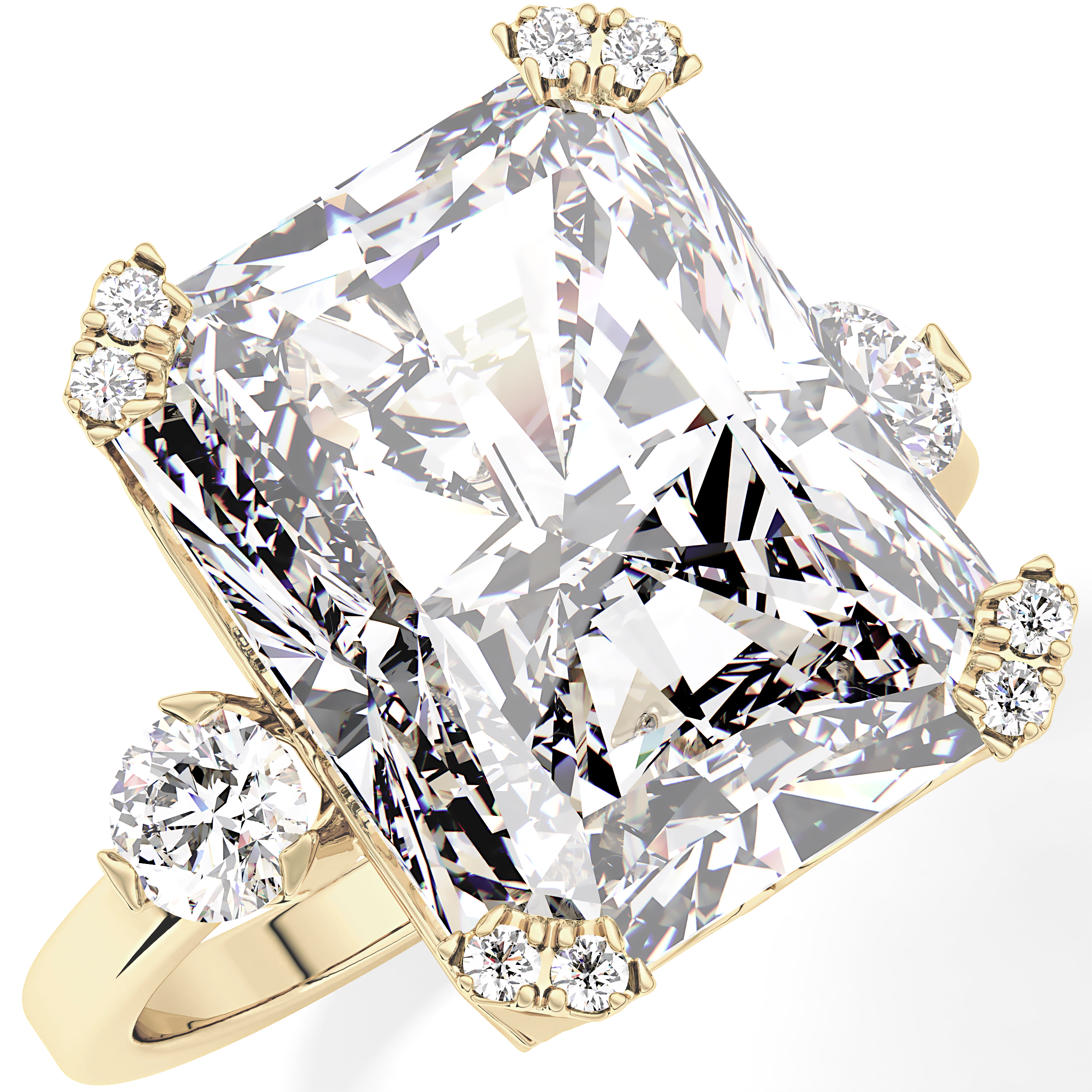 Radiant Three Stone Lab Grown Diamond Engagement Ring