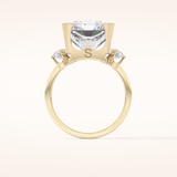 10.45 CT Radiant Shaped Three Stone Moissanite Engagement Ring
