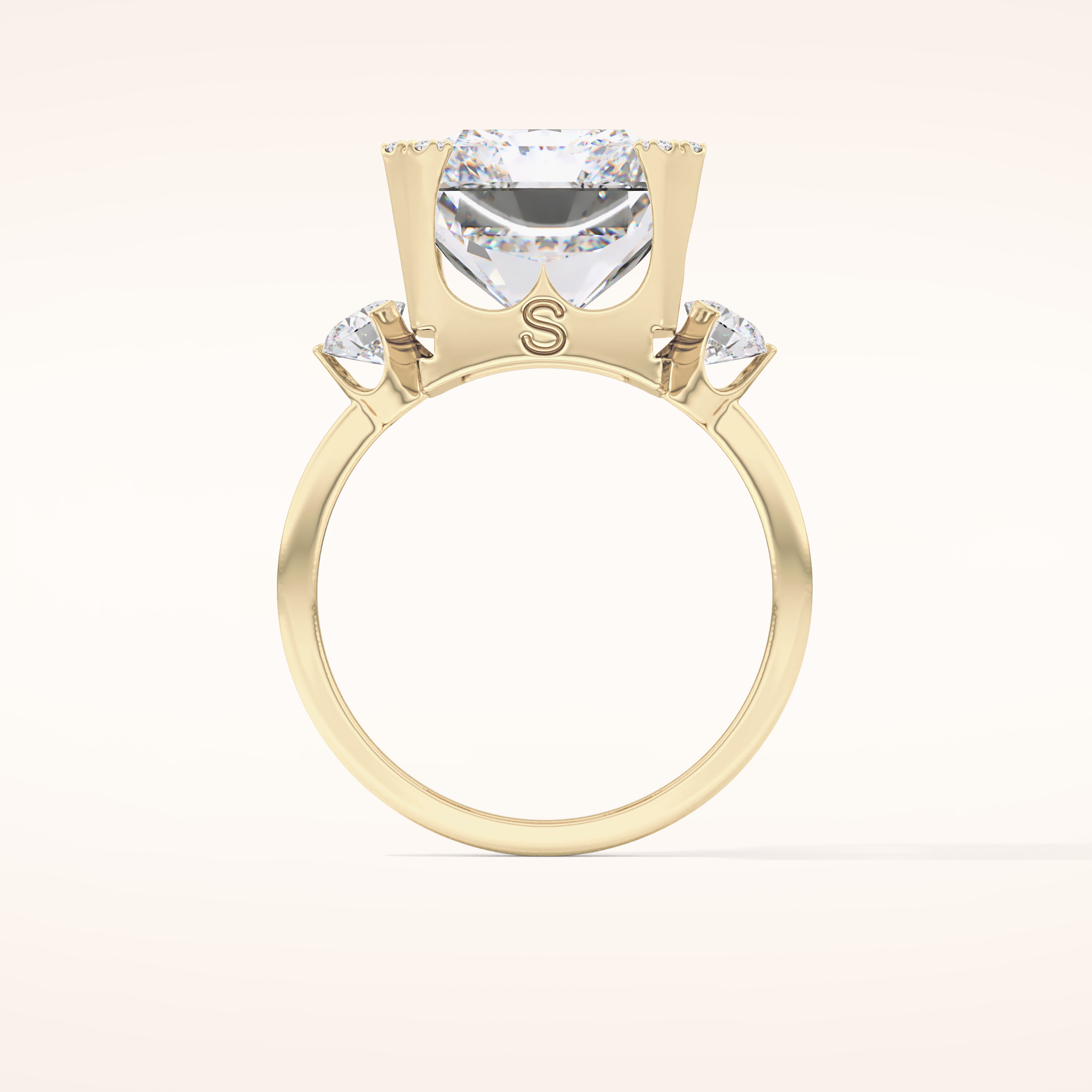 10.45 CT Radiant Shaped Three Stone Moissanite Engagement Ring