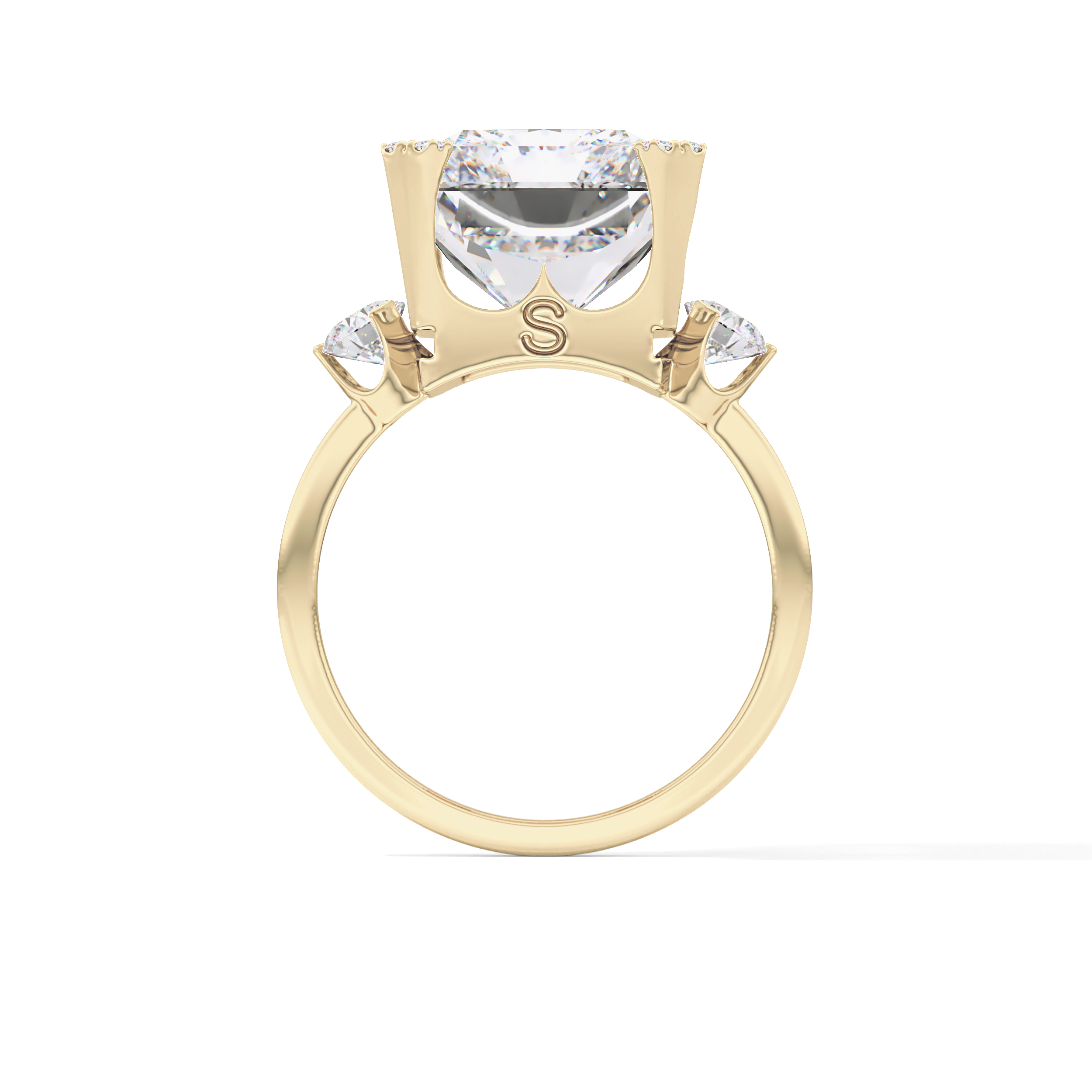 Radiant Three Stone Lab Grown Diamond Engagement Ring