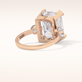 10.45 CT Radiant Shaped Three Stone Moissanite Engagement Ring