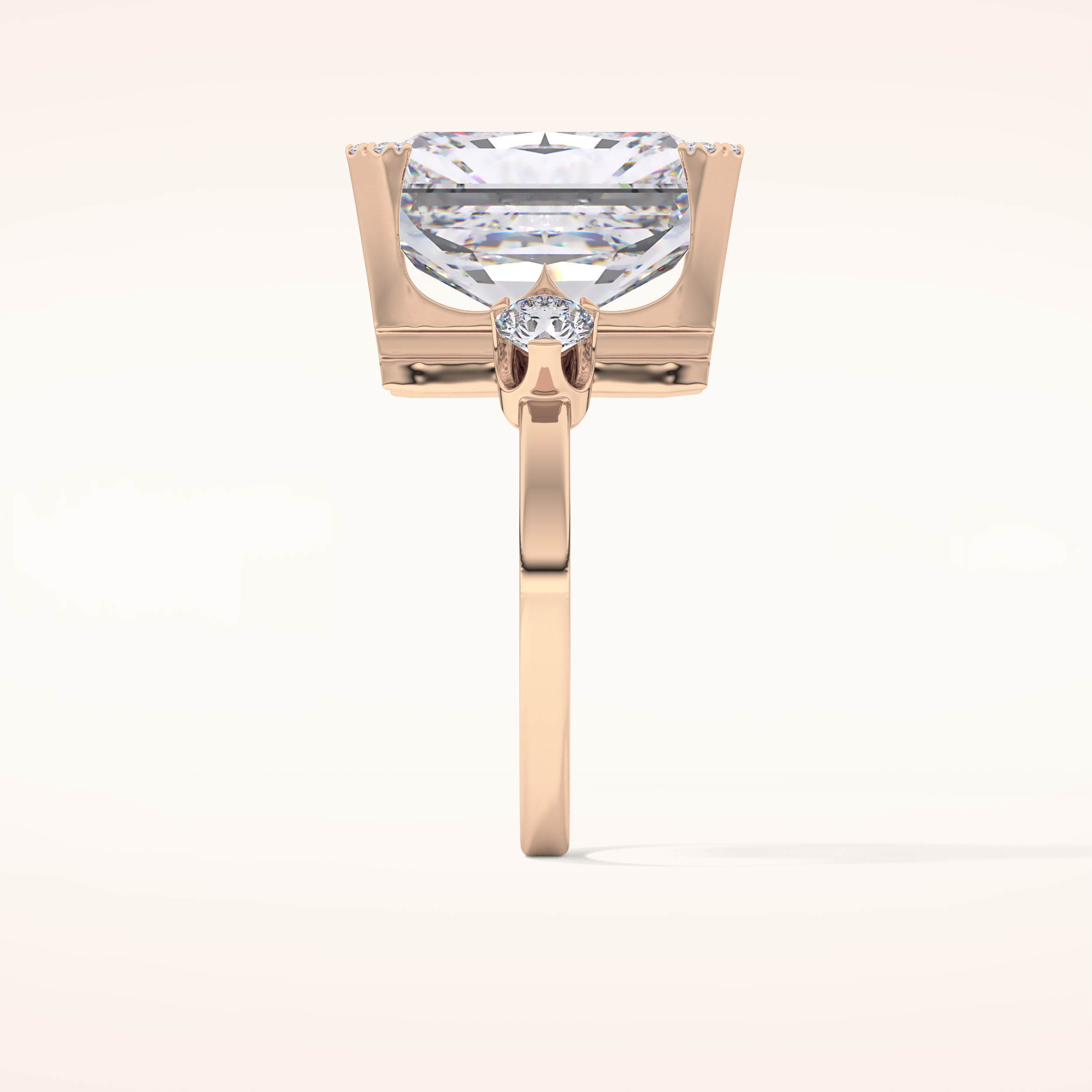 10.45 CT Radiant Shaped Three Stone Moissanite Engagement Ring