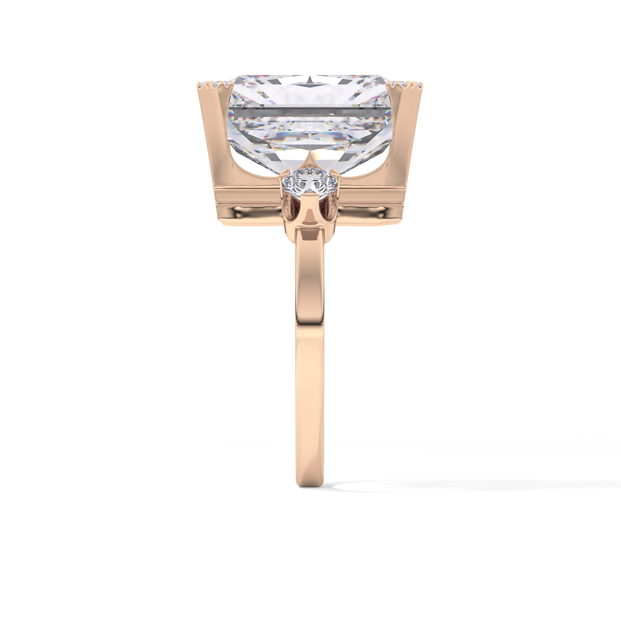 Radiant Three Stone Lab Grown Diamond Engagement Ring