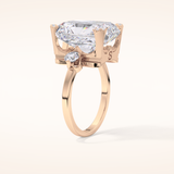 10.45 CT Radiant Shaped Three Stone Moissanite Engagement Ring