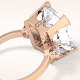 10.45 CT Radiant Shaped Three Stone Moissanite Engagement Ring