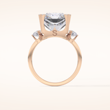 10.45 CT Radiant Shaped Three Stone Moissanite Engagement Ring