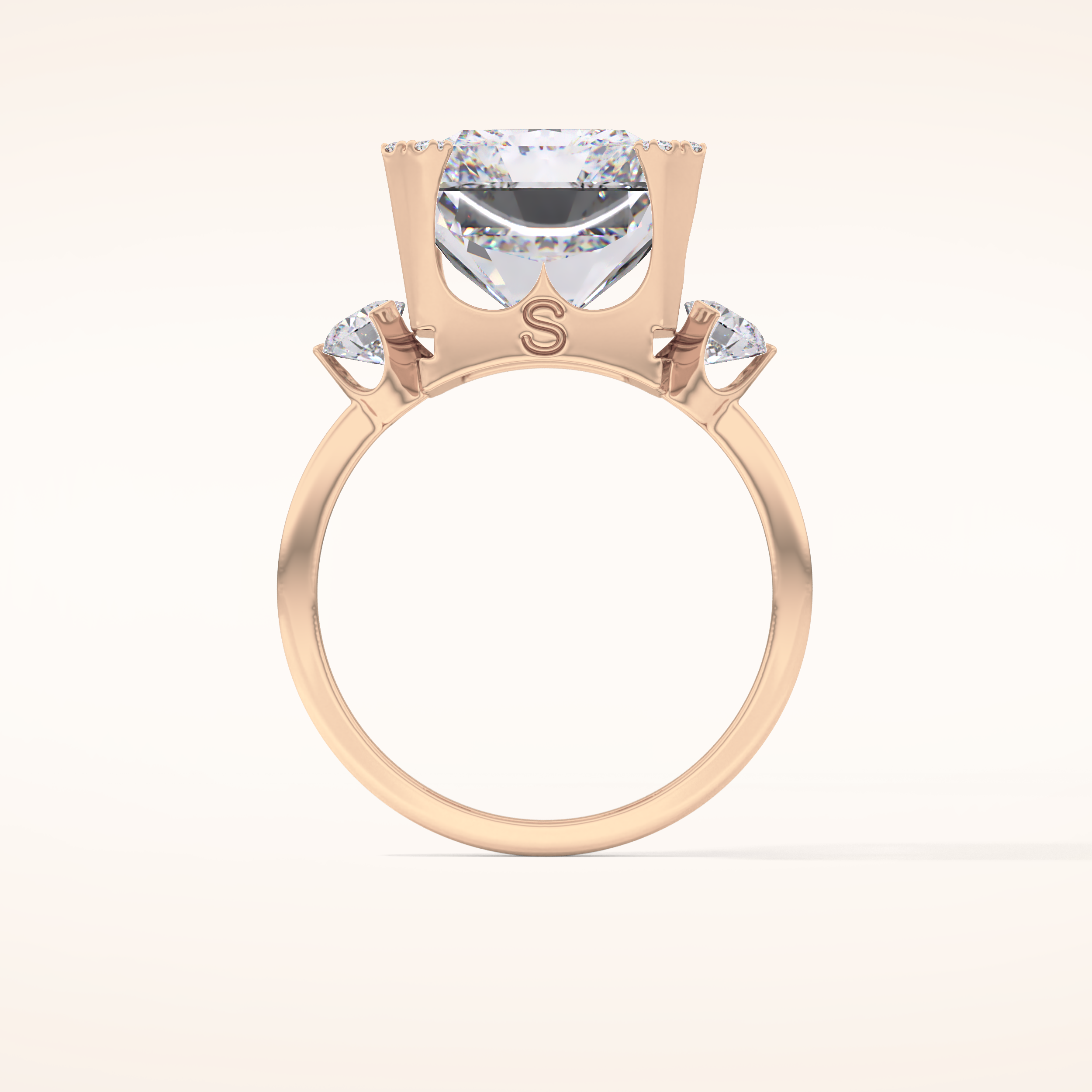 10.45 CT Radiant Shaped Three Stone Moissanite Engagement Ring
