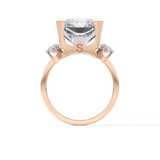 Radiant Three Stone Lab Grown Diamond Engagement Ring