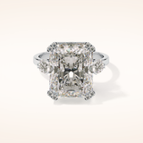 10.45 CT Radiant Shaped Three Stone Moissanite Engagement Ring