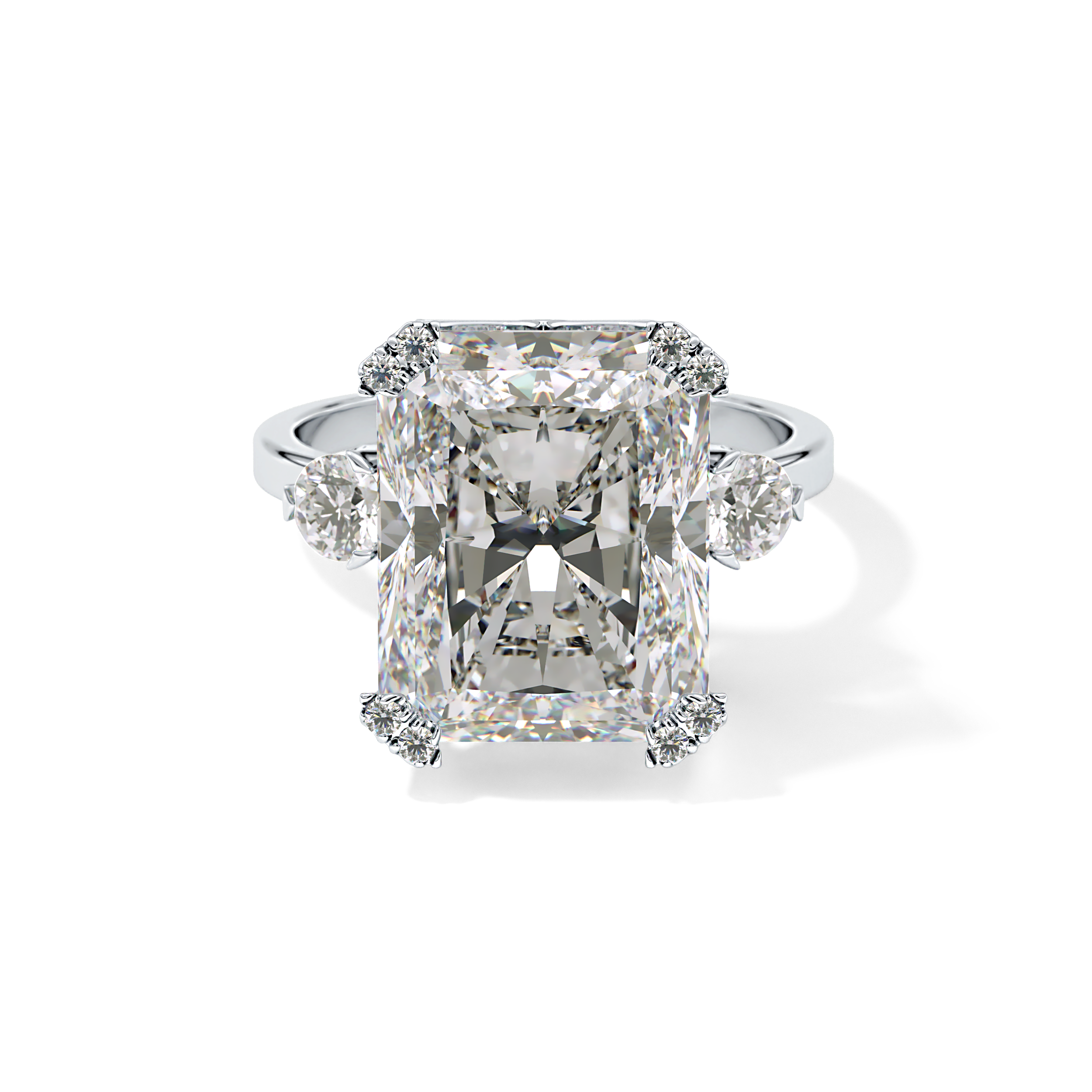 Radiant Three Stone Lab Grown Diamond Engagement Ring