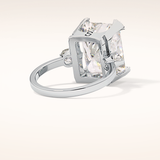 10.45 CT Radiant Shaped Three Stone Moissanite Engagement Ring