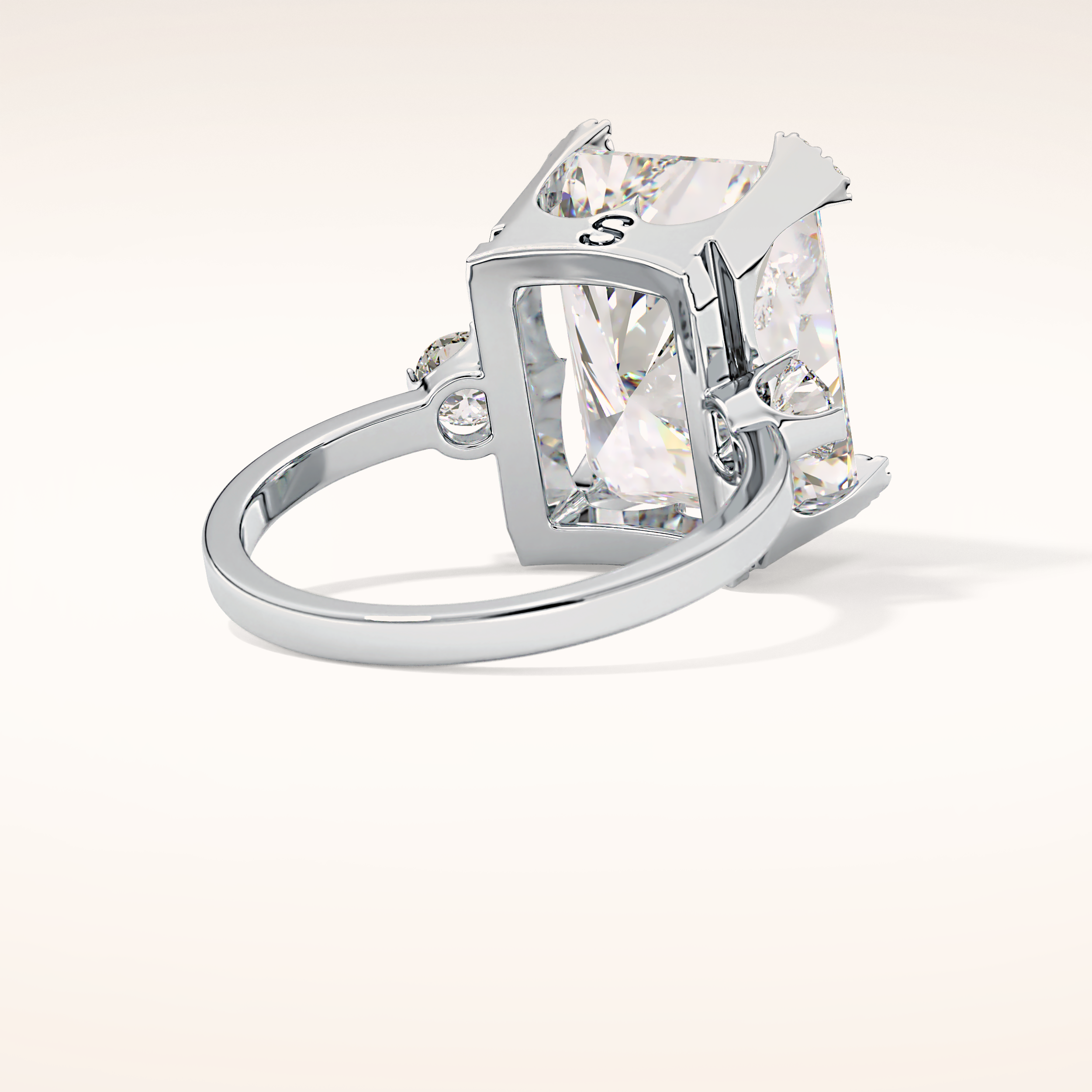 10.45 CT Radiant Shaped Three Stone Moissanite Engagement Ring