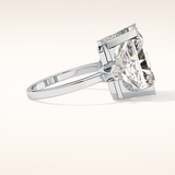 10.45 CT Radiant Shaped Three Stone Moissanite Engagement Ring