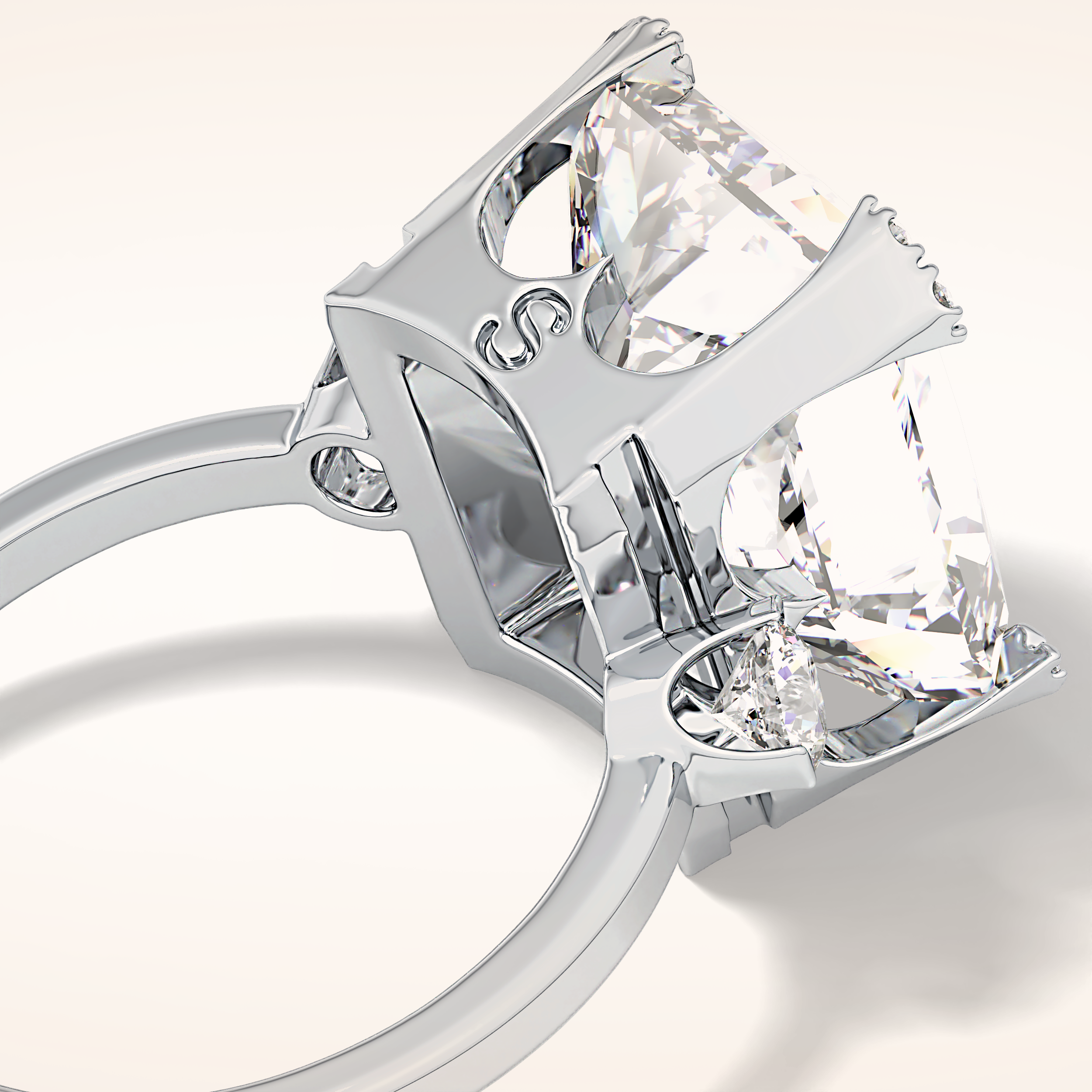 10.45 CT Radiant Shaped Three Stone Moissanite Engagement Ring