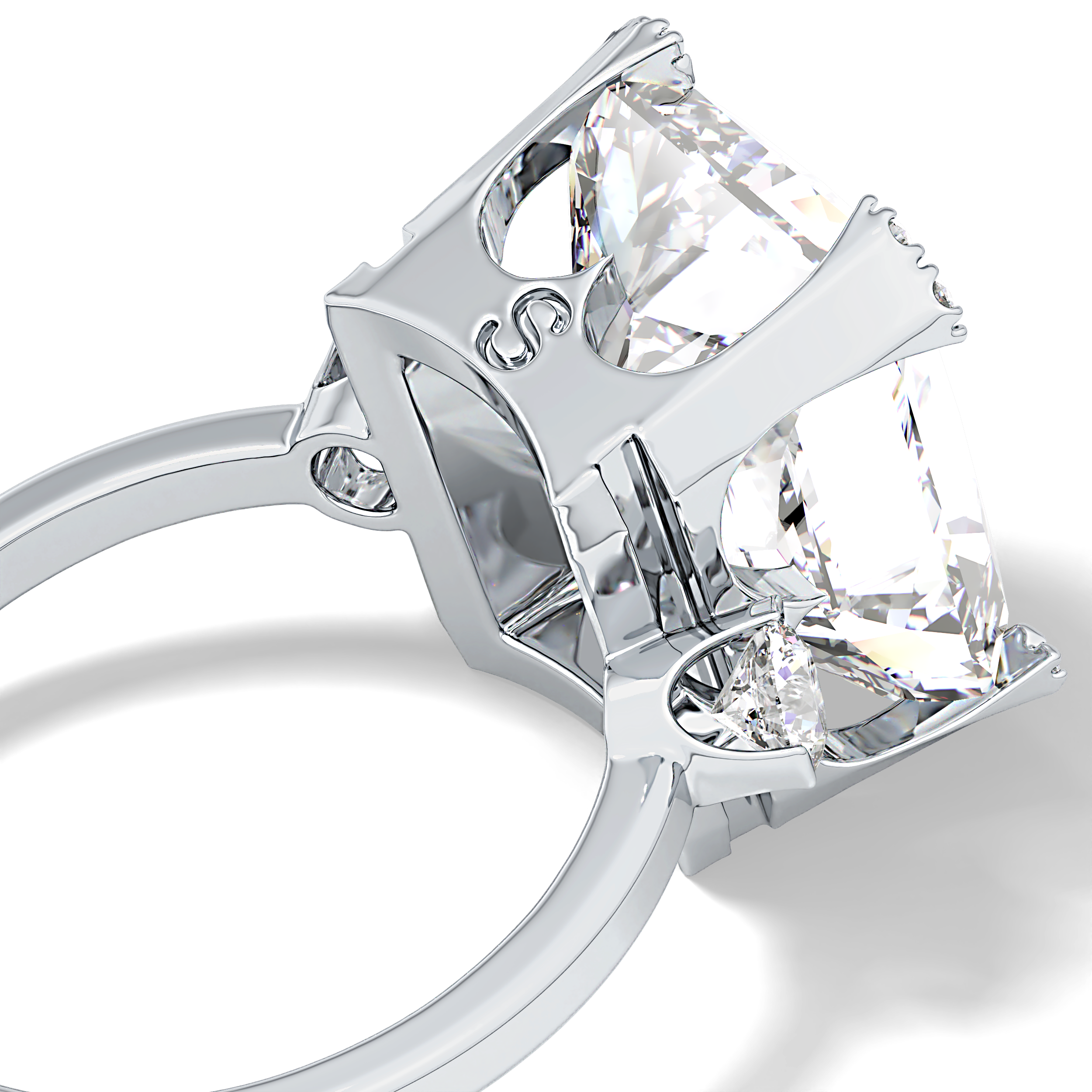 Radiant Three Stone Lab Grown Diamond Engagement Ring