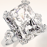 10.45 CT Radiant Shaped Three Stone Moissanite Engagement Ring