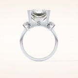 10.45 CT Radiant Shaped Three Stone Moissanite Engagement Ring