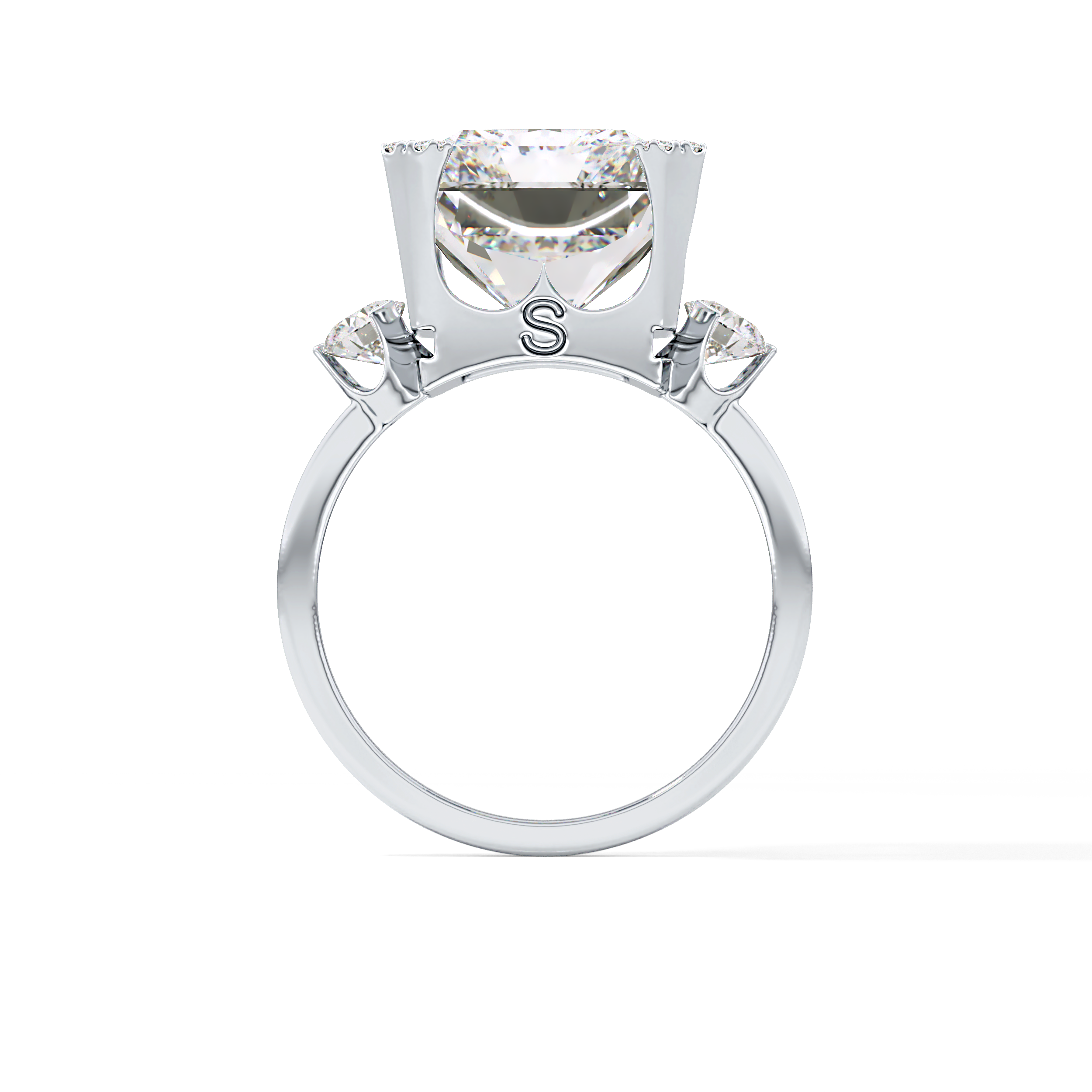 Radiant Three Stone Lab Grown Diamond Engagement Ring