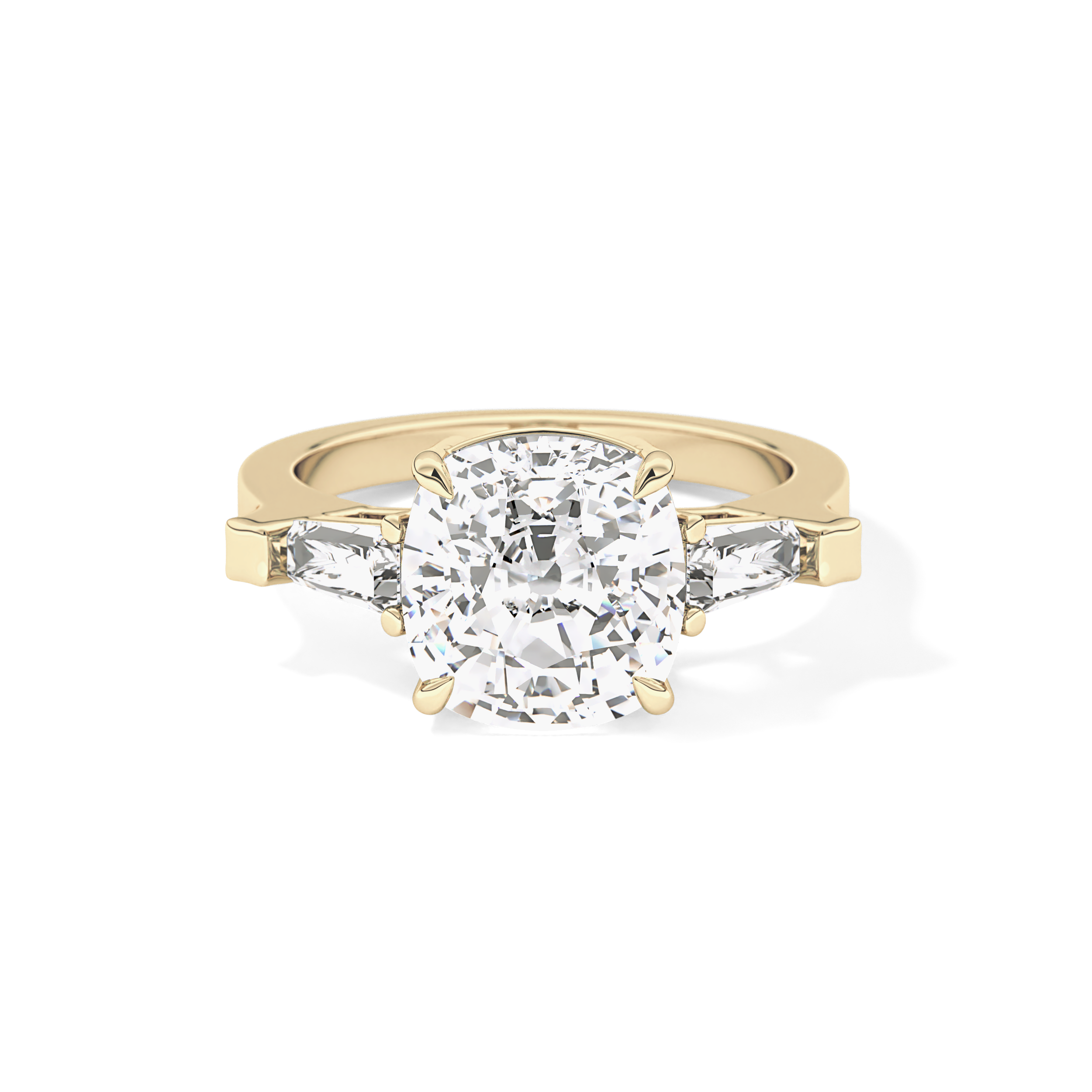 Cushion Three Stone  Lab Grown Diamond Engagement Ring
