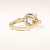 5.54 CT Cushion Shaped Three Stone Moissanite Engagement Ring