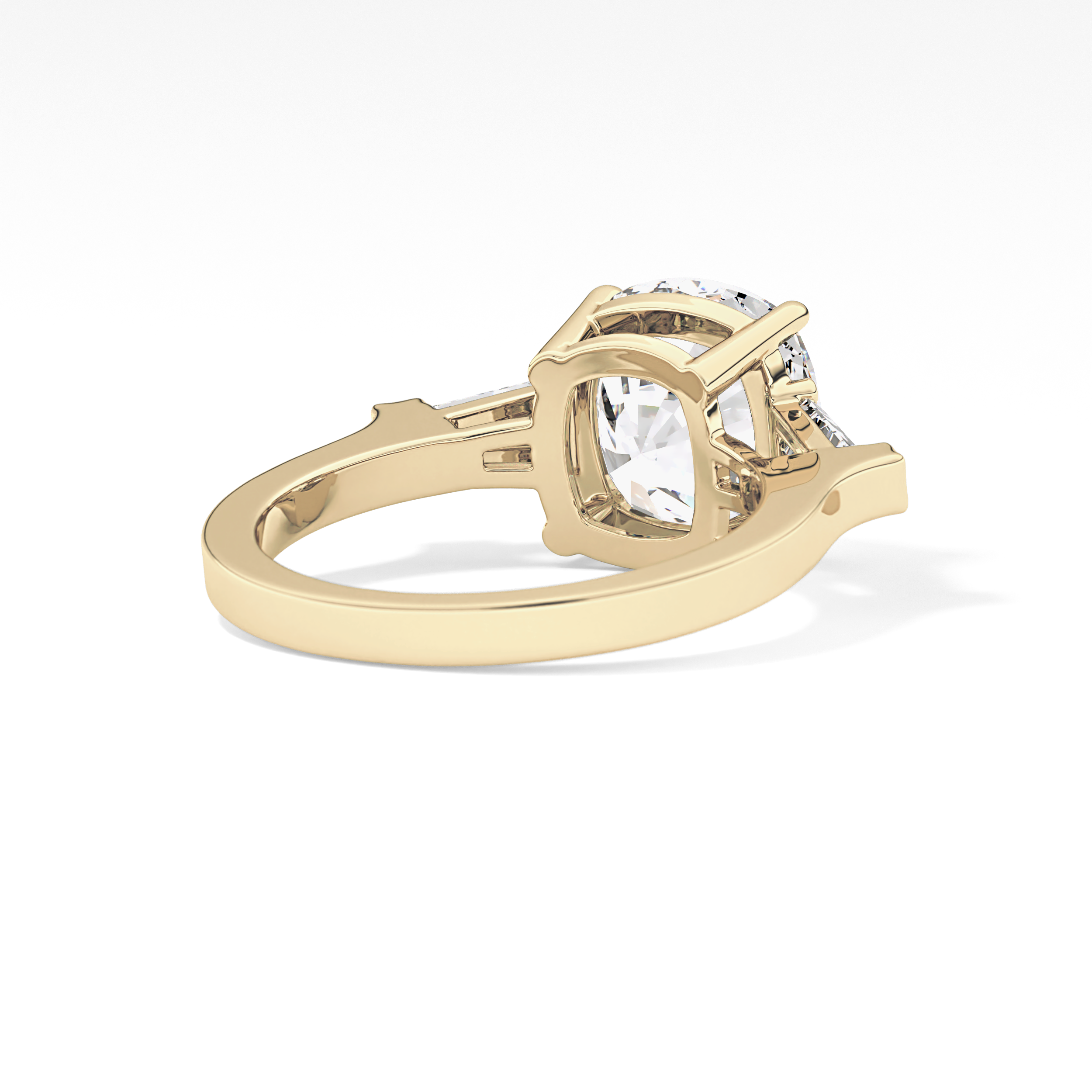 Cushion Three Stone  Lab Grown Diamond Engagement Ring