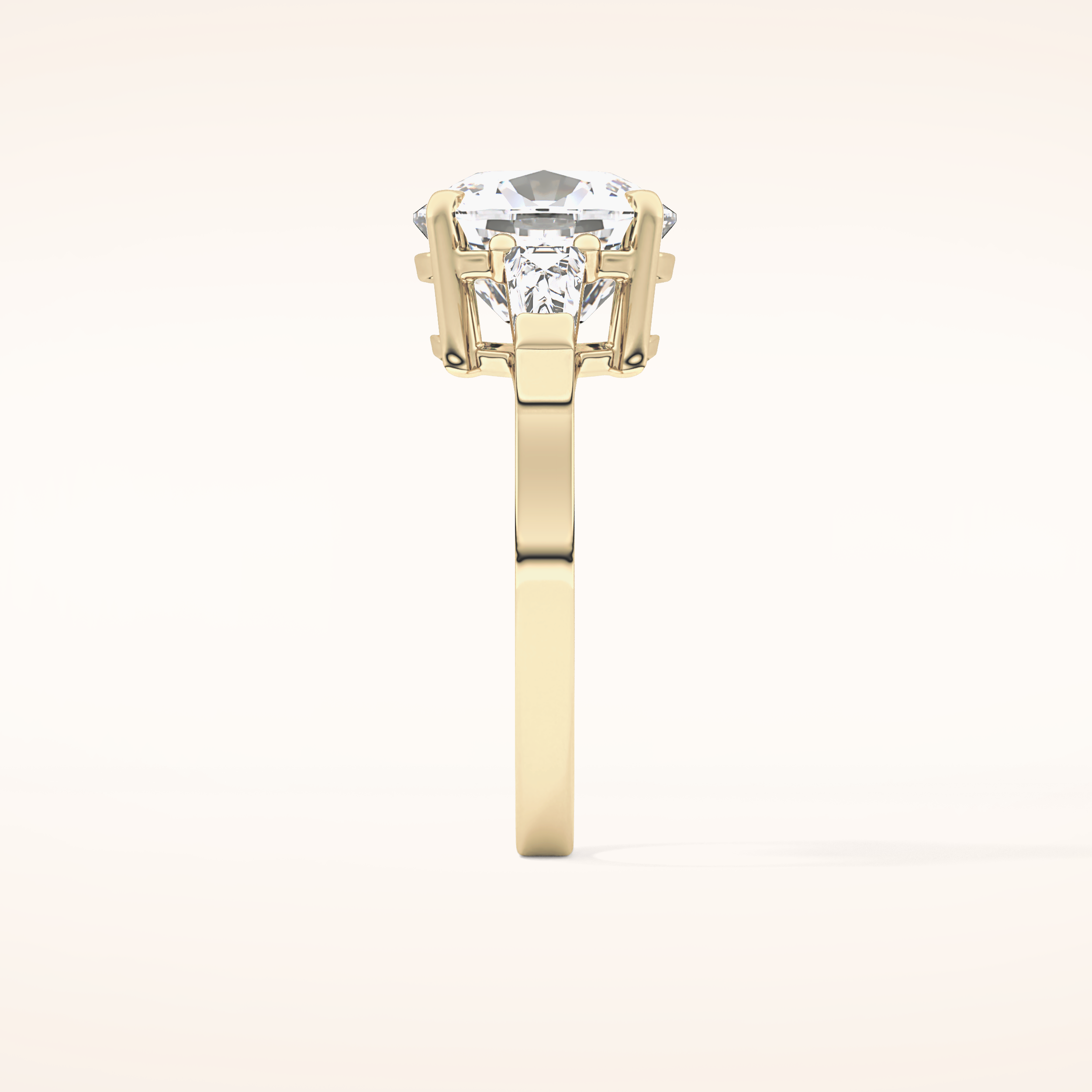 5.54 CT Cushion Shaped Three Stone Moissanite Engagement Ring