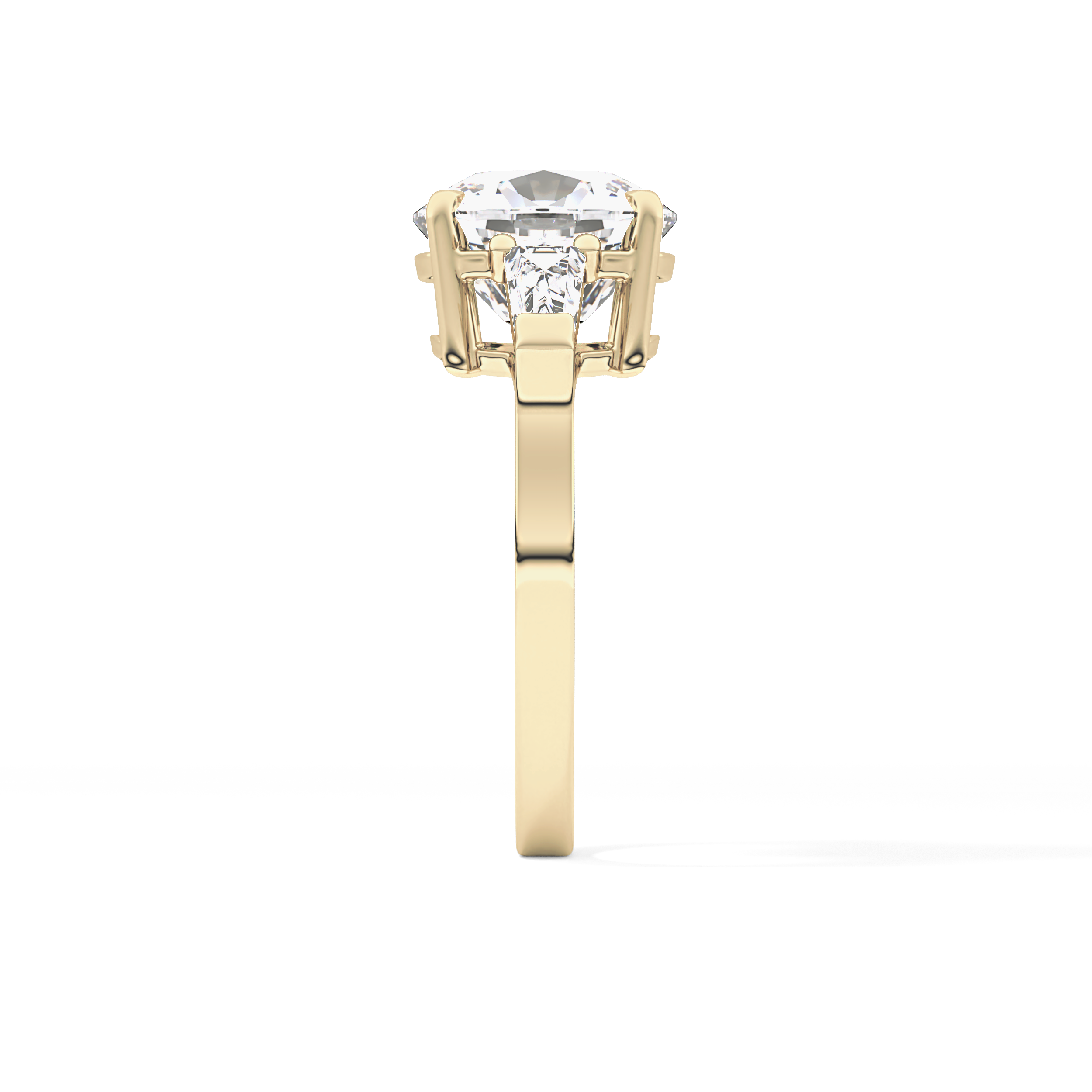 Cushion Three Stone  Lab Grown Diamond Engagement Ring