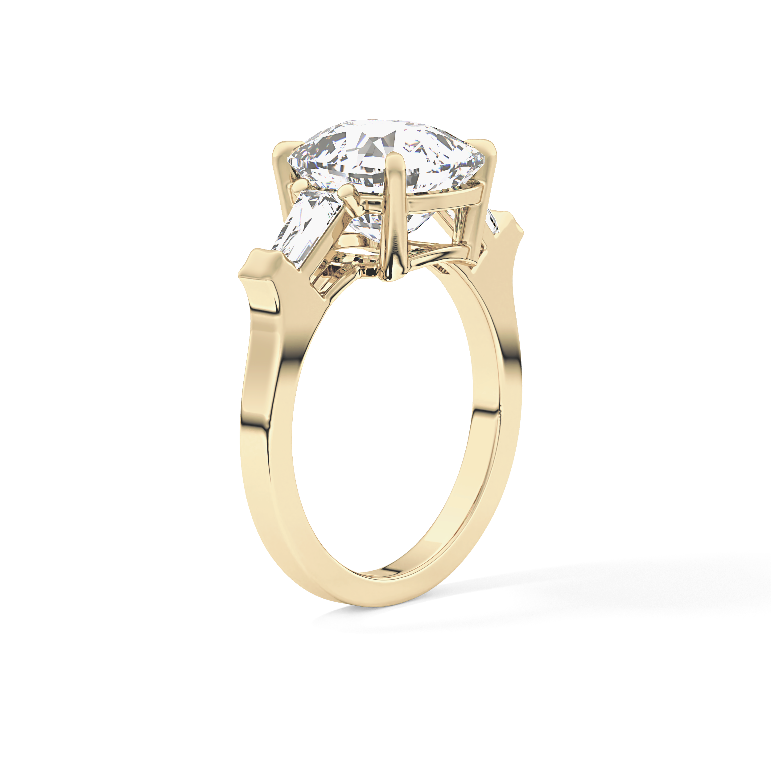 Cushion Three Stone  Lab Grown Diamond Engagement Ring