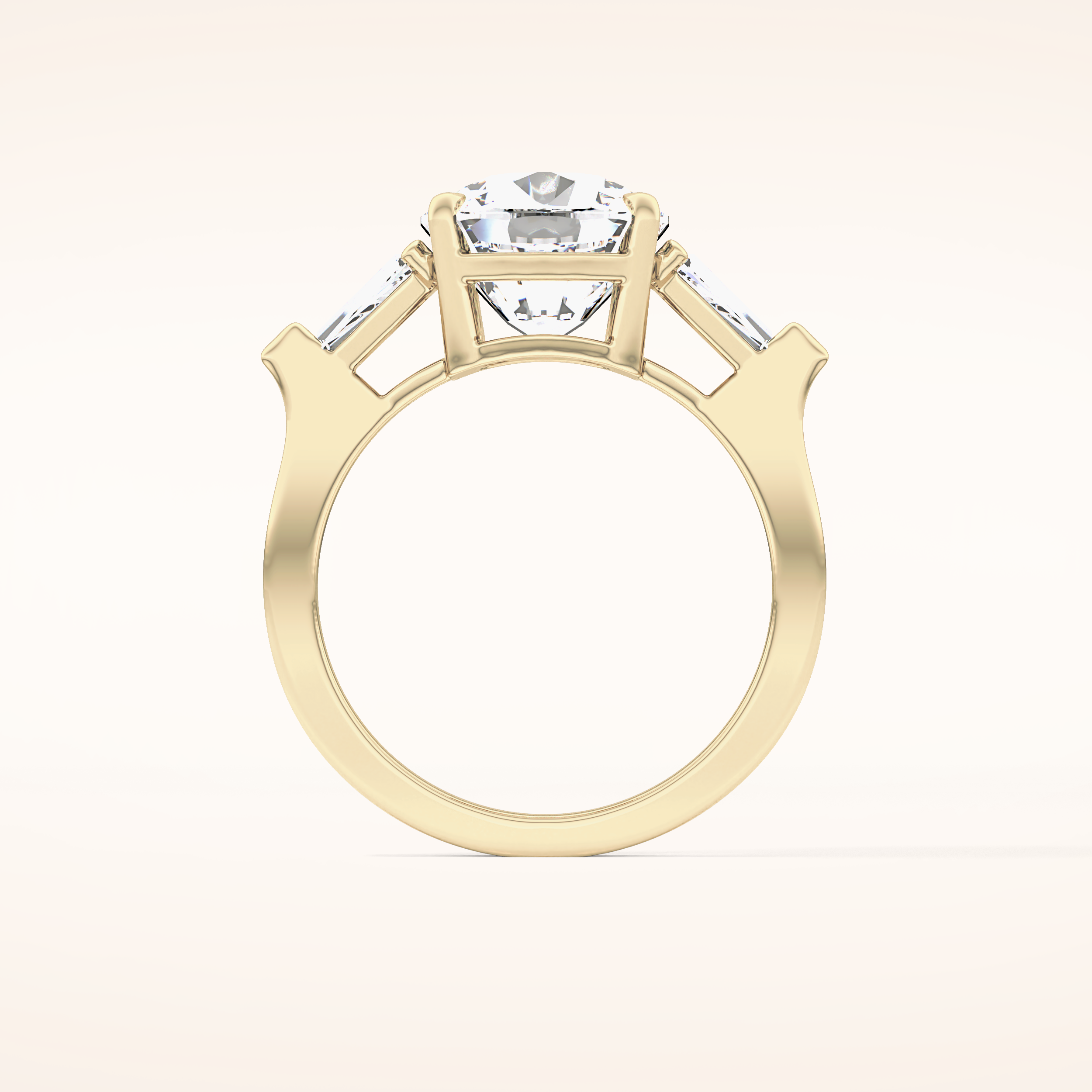 5.54 CT Cushion Shaped Three Stone Moissanite Engagement Ring