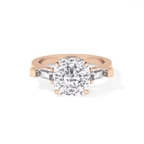 Cushion Three Stone  Lab Grown Diamond Engagement Ring