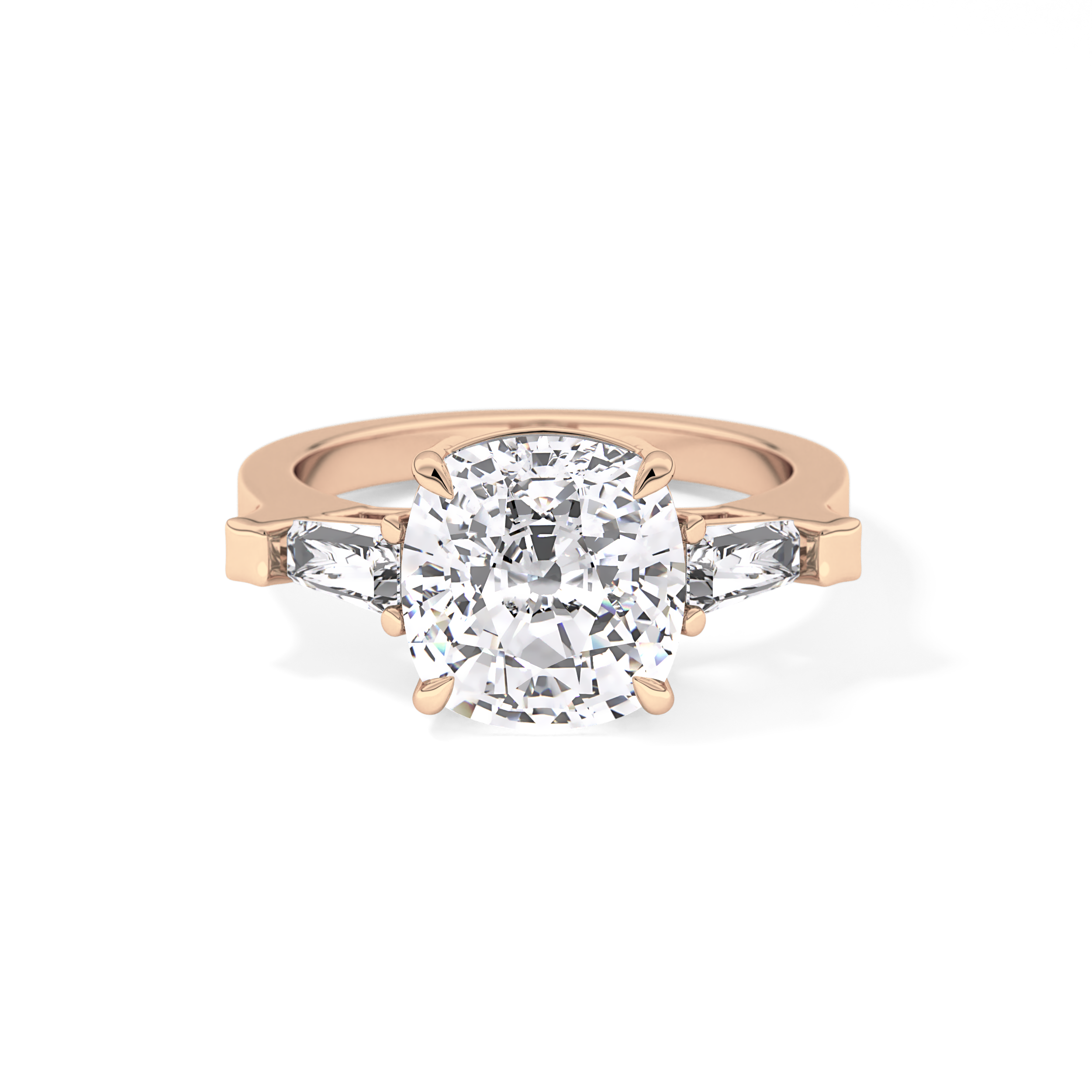 Cushion Three Stone  Lab Grown Diamond Engagement Ring