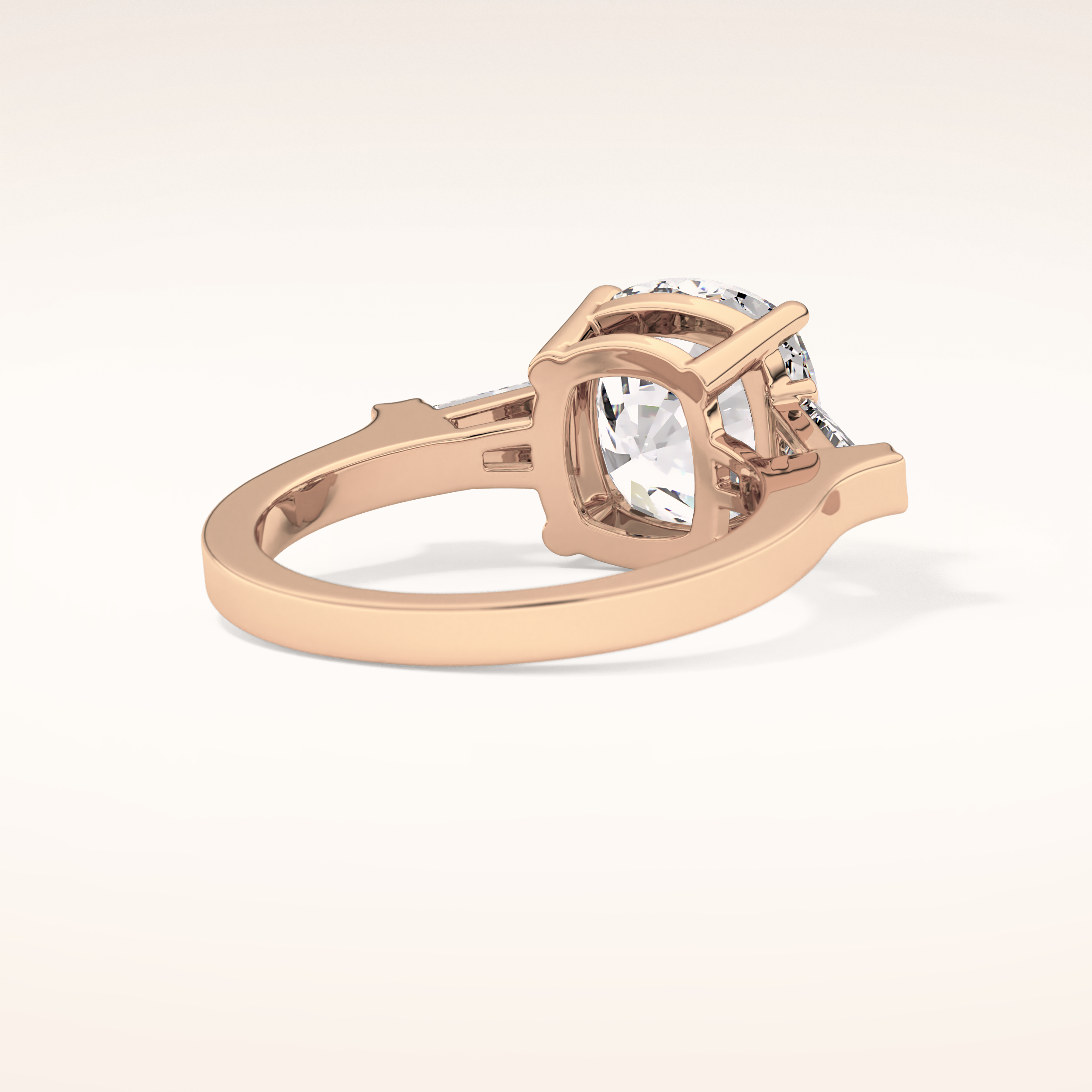 5.54 CT Cushion Shaped Three Stone Moissanite Engagement Ring