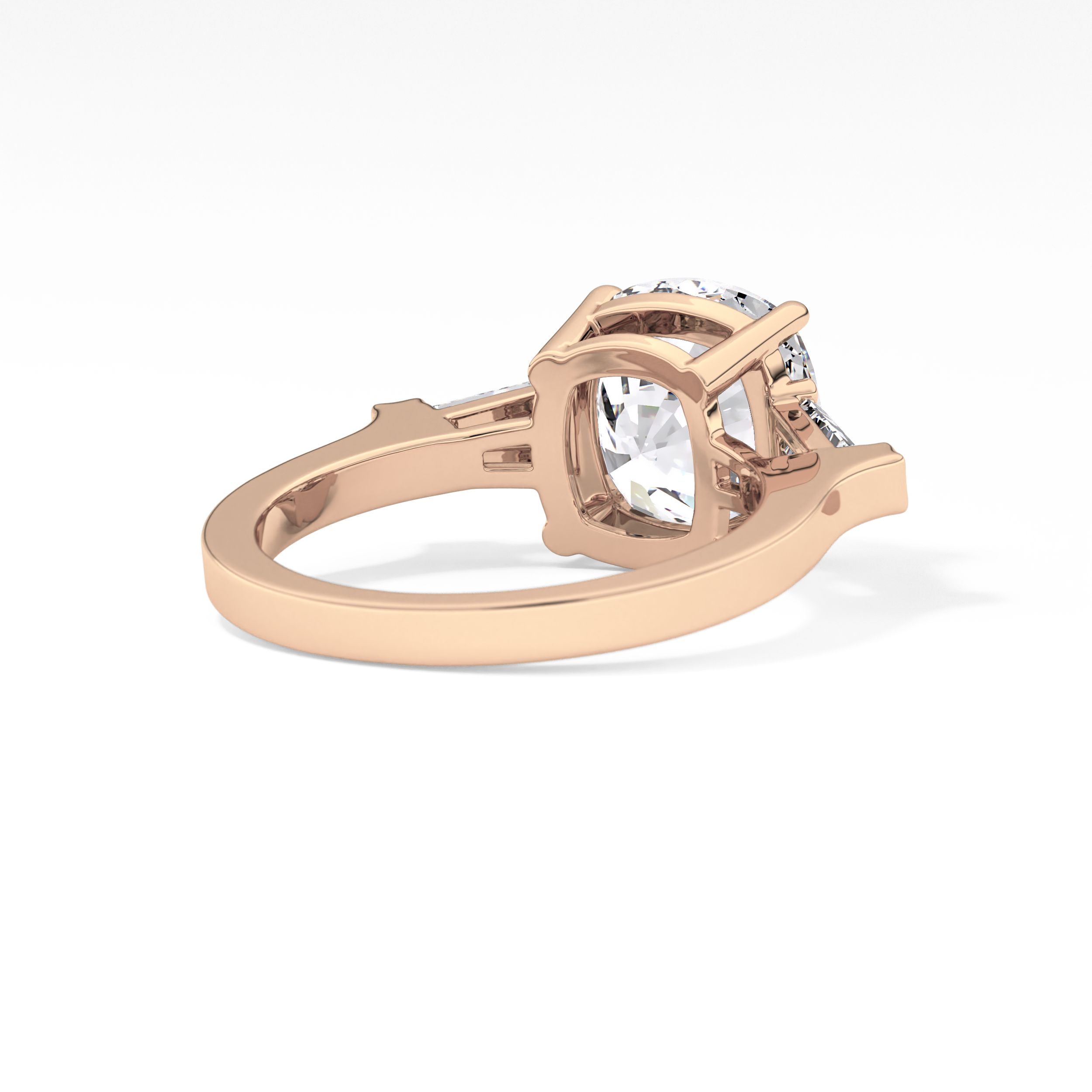 Cushion Three Stone  Lab Grown Diamond Engagement Ring