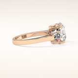 5.54 CT Cushion Shaped Three Stone Moissanite Engagement Ring