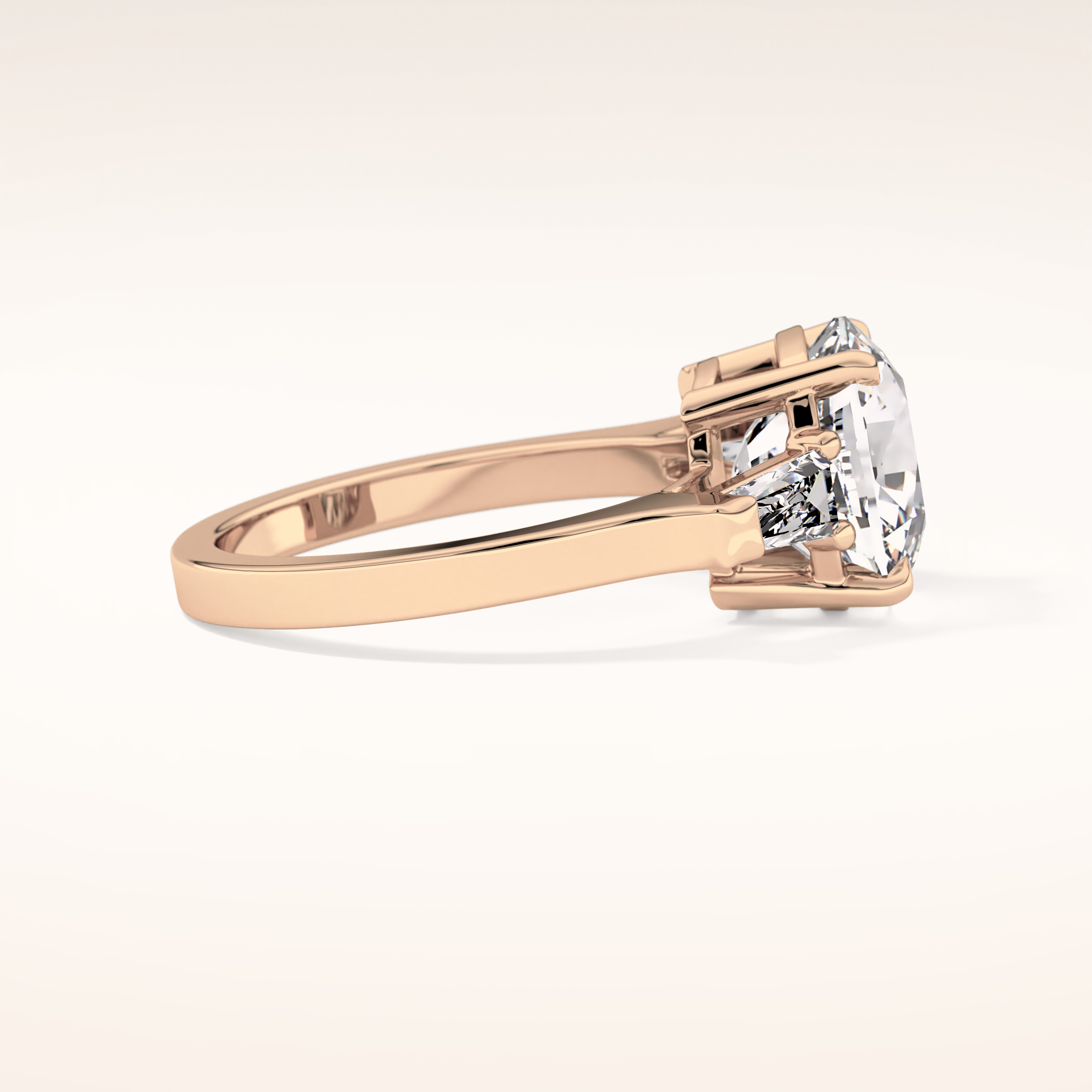 5.54 CT Cushion Shaped Three Stone Moissanite Engagement Ring