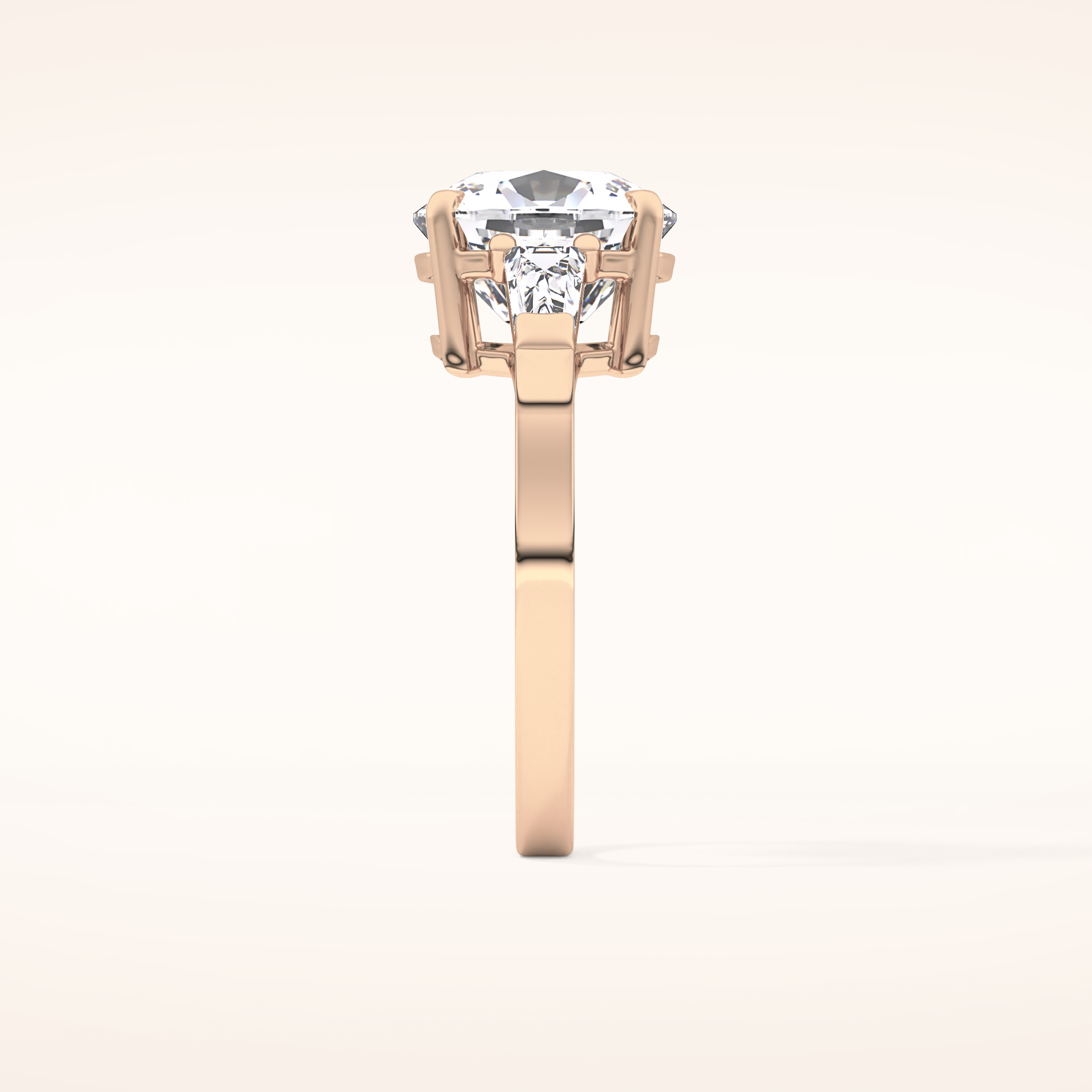5.54 CT Cushion Shaped Three Stone Moissanite Engagement Ring