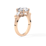 Cushion Three Stone  Lab Grown Diamond Engagement Ring