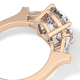 Cushion Three Stone  Lab Grown Diamond Engagement Ring