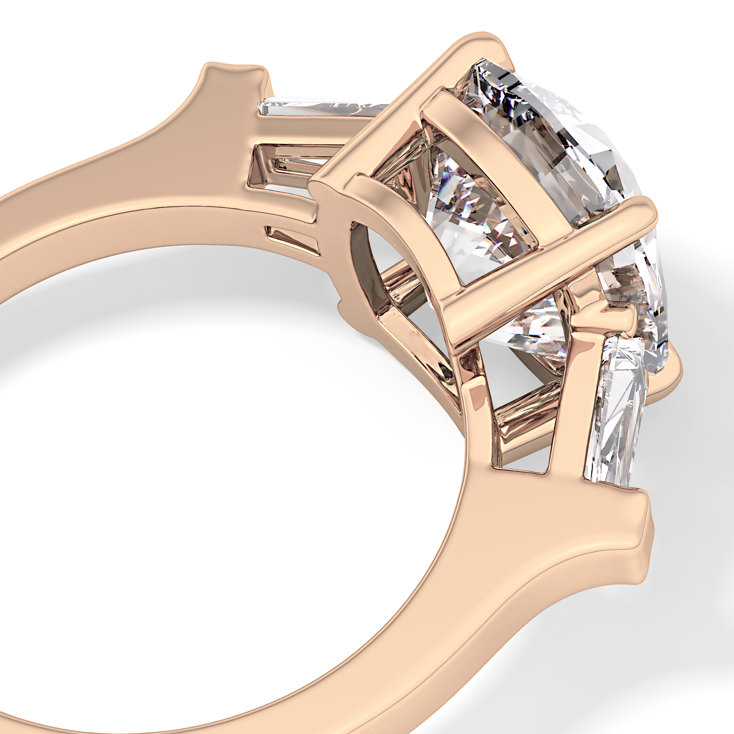 Cushion Three Stone  Lab Grown Diamond Engagement Ring