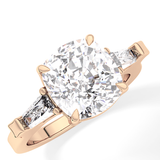 Cushion Three Stone  Lab Grown Diamond Engagement Ring