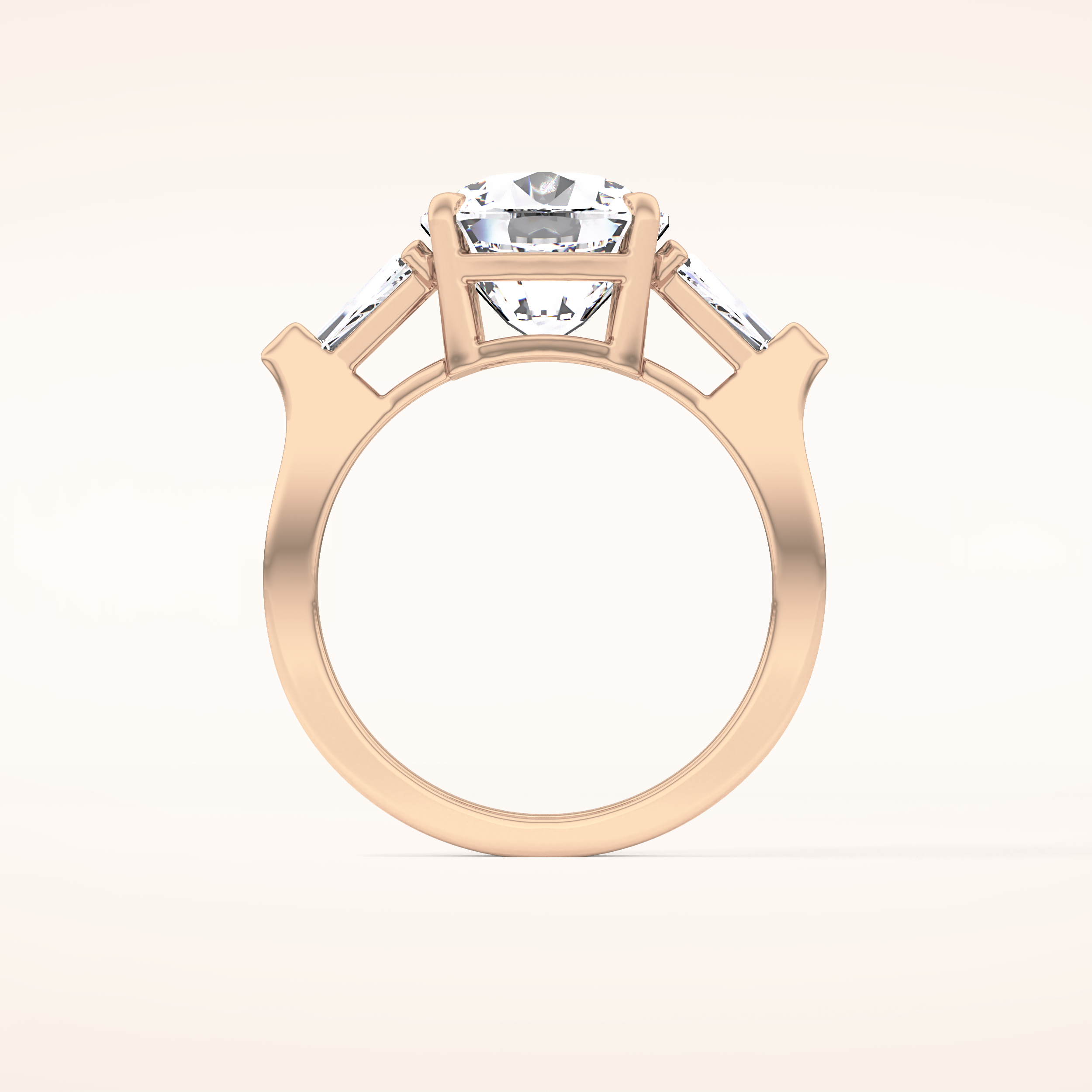 5.54 CT Cushion Shaped Three Stone Moissanite Engagement Ring