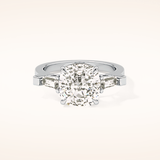 5.54 CT Cushion Shaped Three Stone Moissanite Engagement Ring