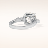 5.54 CT Cushion Shaped Three Stone Moissanite Engagement Ring