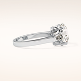 5.54 CT Cushion Shaped Three Stone Moissanite Engagement Ring