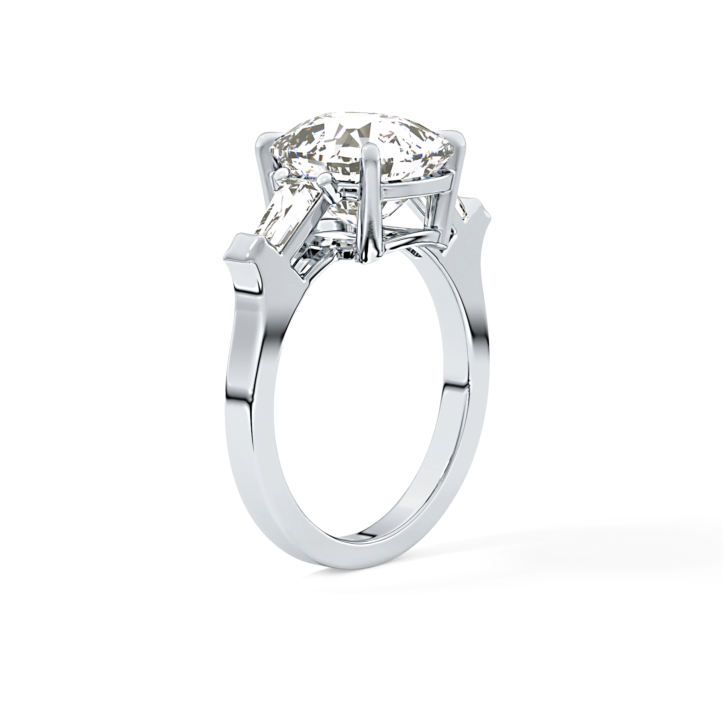 Cushion Three Stone  Lab Grown Diamond Engagement Ring