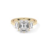 Emerald Three StoneLab Grown Diamond Engagement Ring