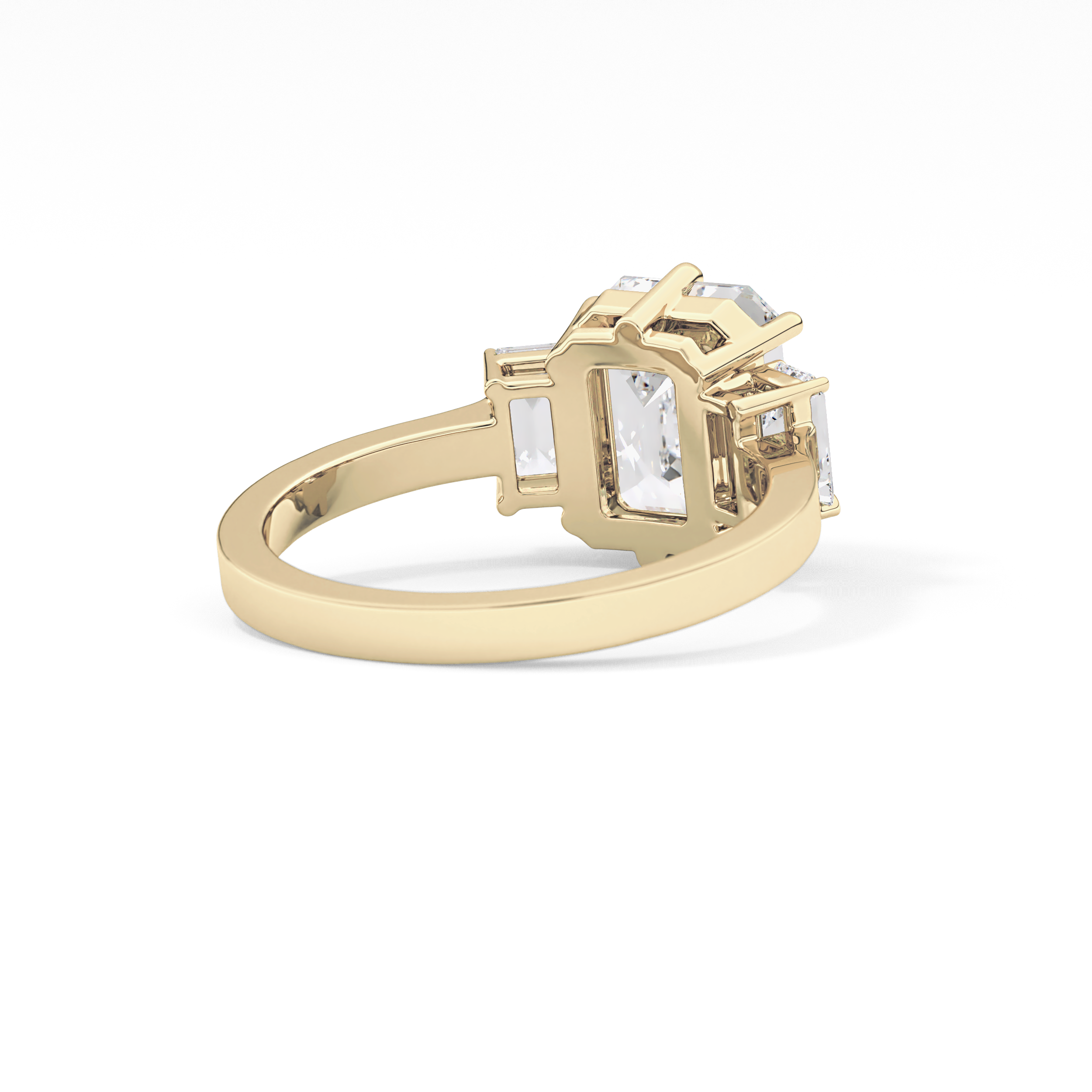 Emerald Three StoneLab Grown Diamond Engagement Ring