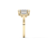 Emerald Three StoneLab Grown Diamond Engagement Ring