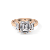 Emerald Three StoneLab Grown Diamond Engagement Ring
