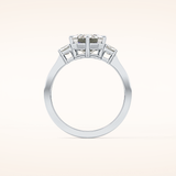 2.56 CT Emerald Shaped Three Stone Moissanite Engagement Ring